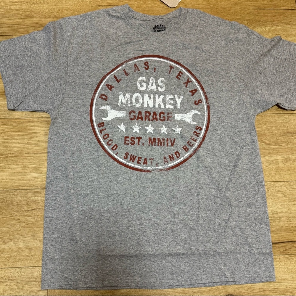 🚘 Gray Gas Monkey Garage Tee 🏎️ XL NWT Car Culture Streetwear T-Shirt 🔧